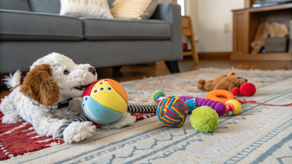 dog toys in a home