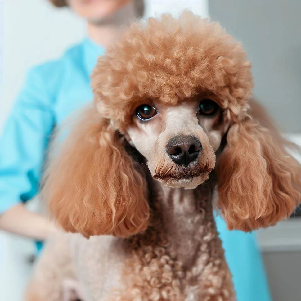 Poodle at the vets