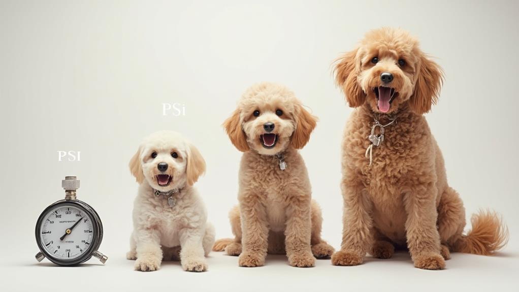 poodle sizes compared by psi