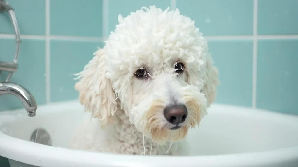 poodle s curly coat requires careful cleansing