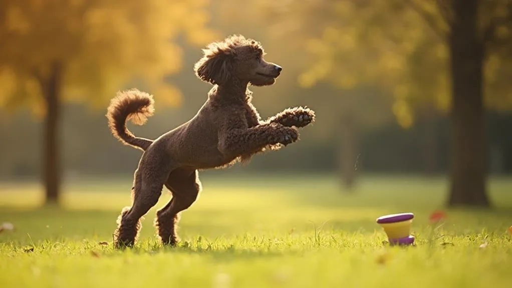 poodle exercise needs explained. Energetic poodle jumping