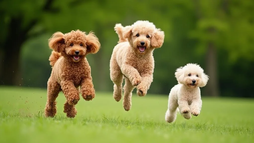 Energetic poodles variations by size